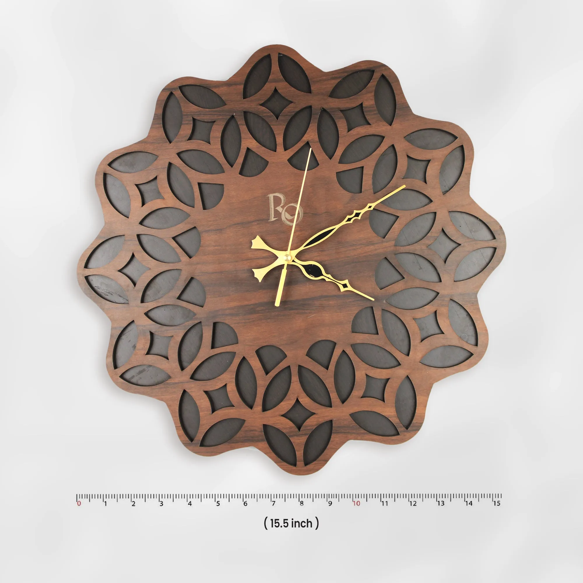 Stunning Wooden Wall Clock with Intricate Design