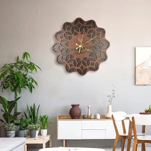 Stunning Wooden Wall Clock with Intricate Design