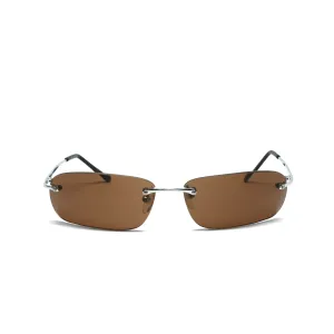 //Style 193// Vintage Late 90s Frameless Design Sunglasses - Brown