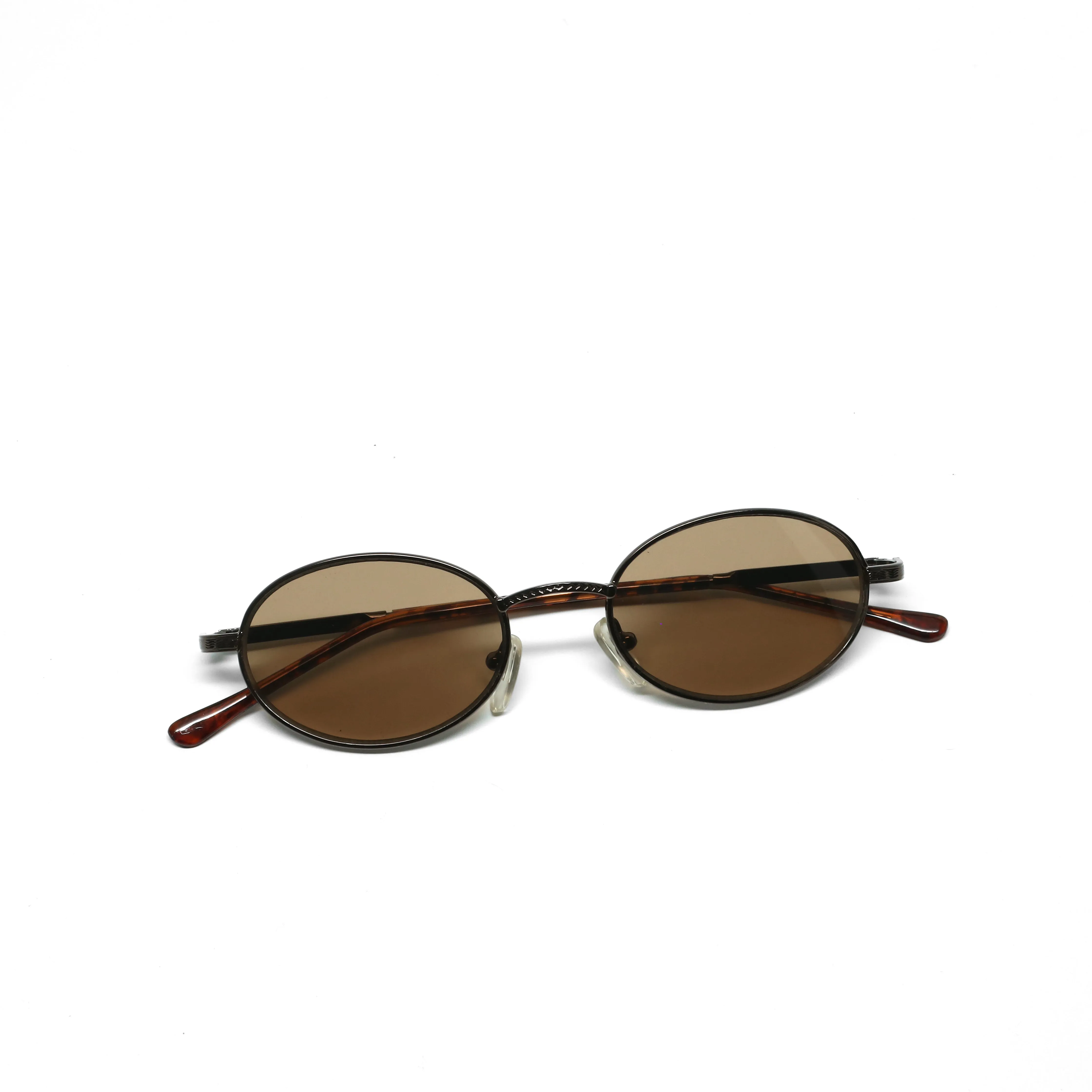 //Style 24// 90s Standard Wire Oval Sunglasses - Bronze