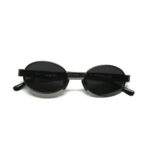 //Style 29// Deadstock Vintage Standard Size Santa Fe Oval Sunglasses - Black