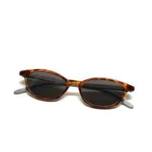 //Style 37// Deluxe Vintage 90s Deadstock Small Chic Metal Oval Sunglasses - Tortoise/Silver