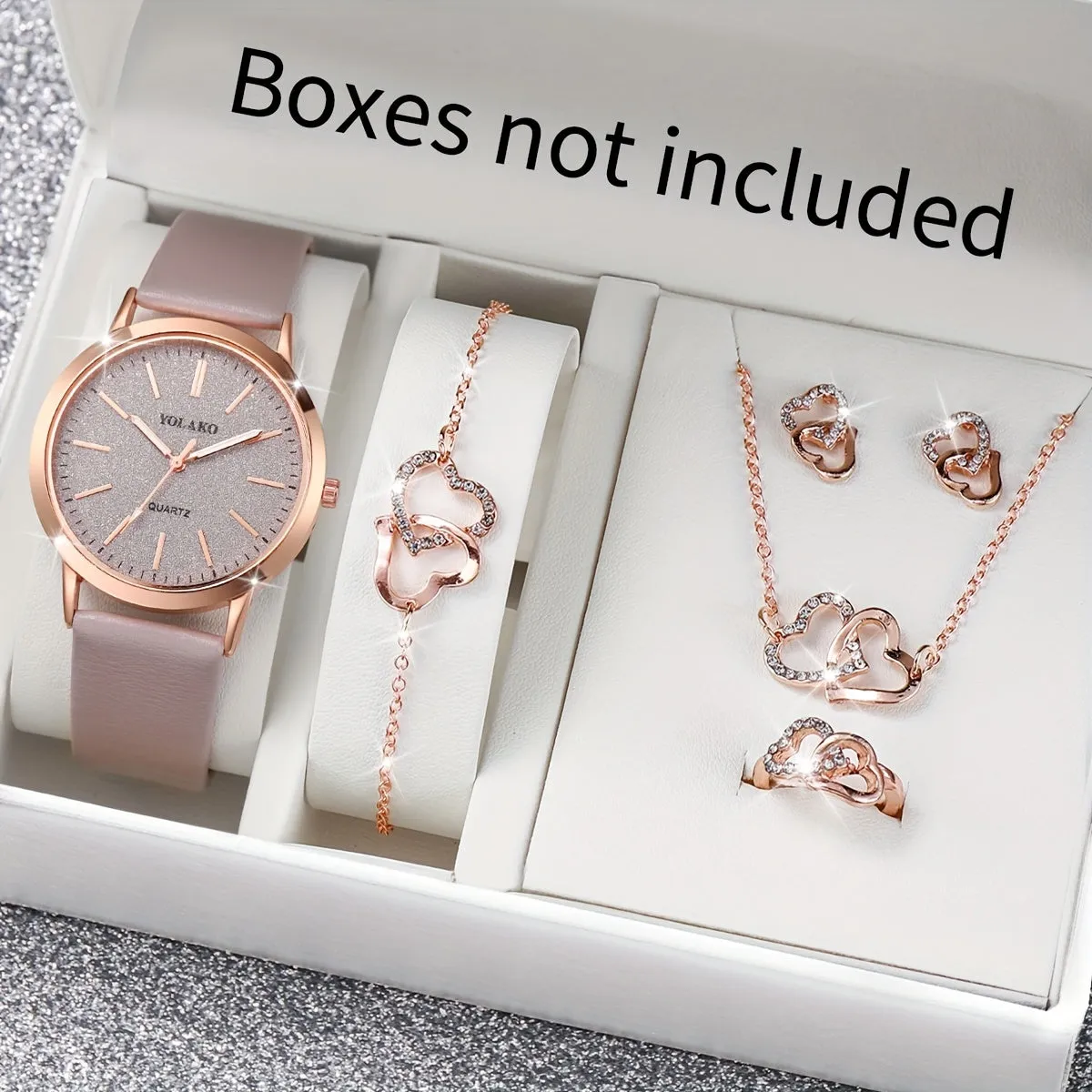 Stylish 6pcs Womens Watch  Jewelry Set  Perfect Gift for Mom