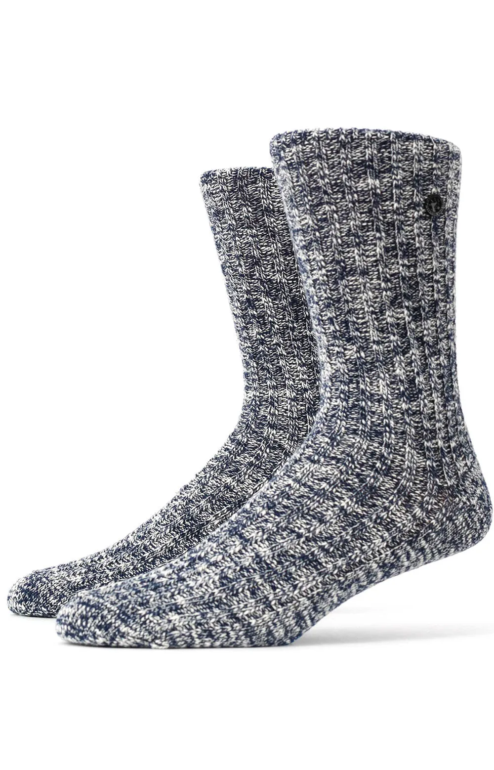 Stylish Blue and White Cotton Slub Socks