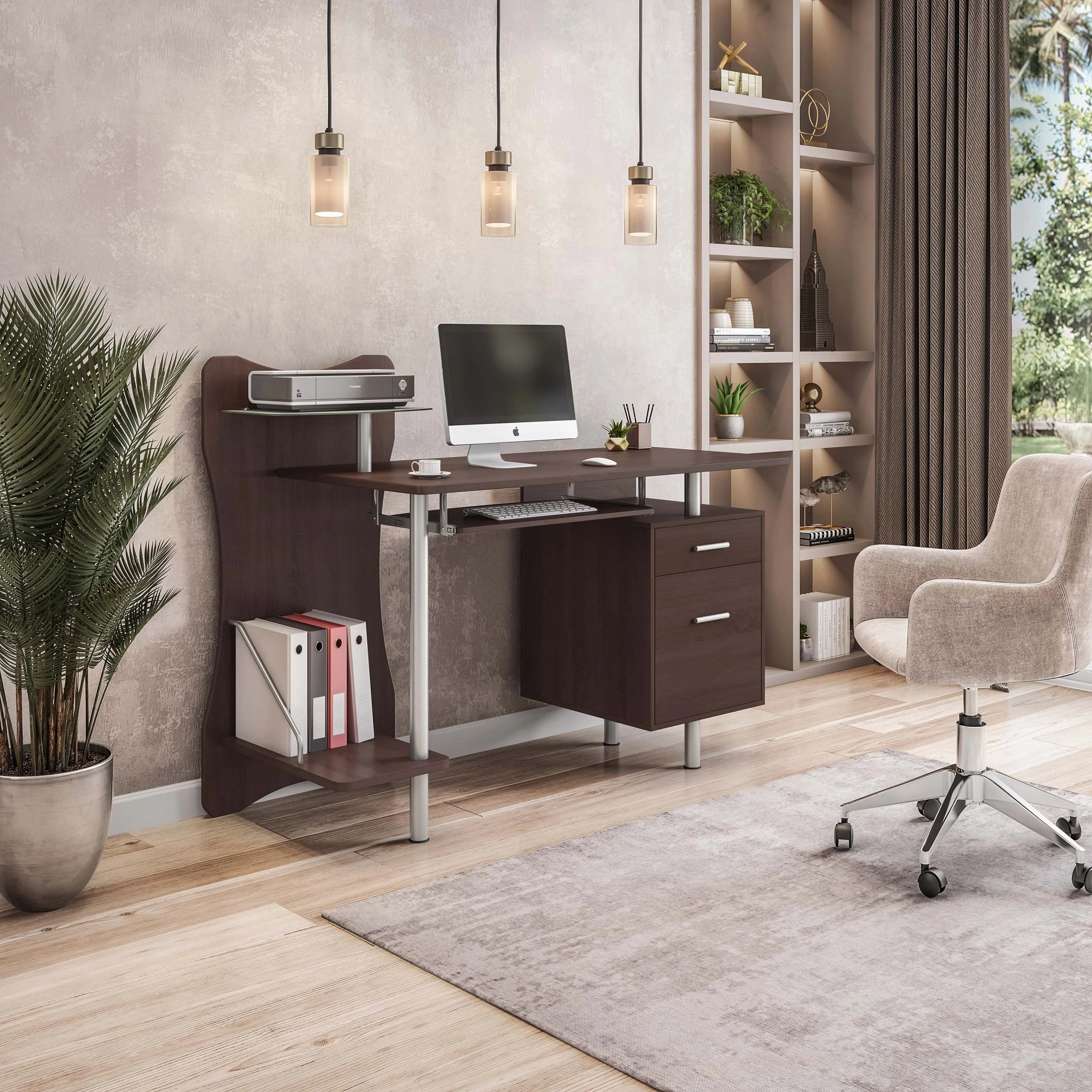 Stylish Computer Desk with Storage