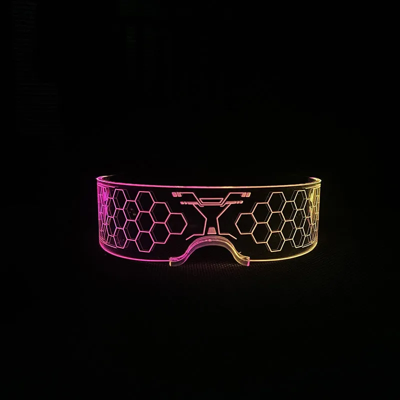 Stylish glasses with lights, in a variety of colors