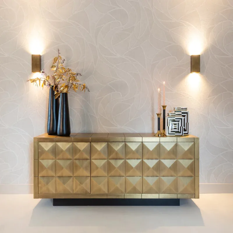 Stylish Gold Sideboard - Modern Geometric Design