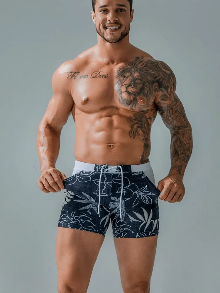 Stylish Quick Dry Men's Swim Shorts with Pockets - SF1295