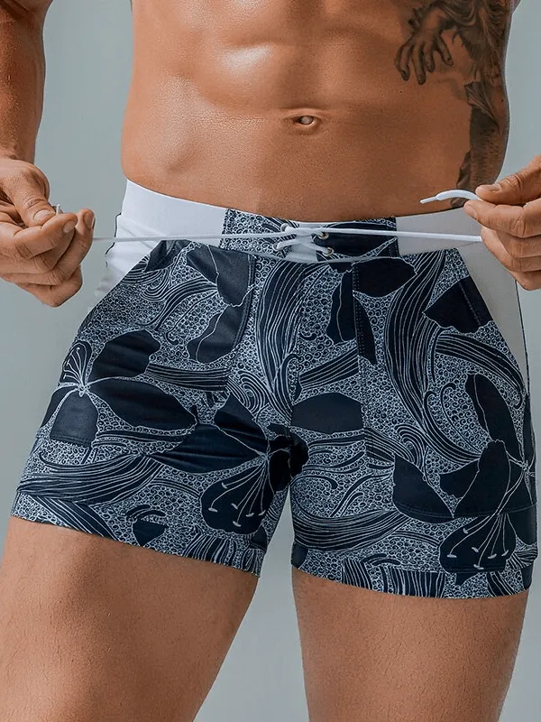 Stylish Quick Dry Men's Swim Shorts with Pockets - SF1295