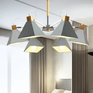 Stylish Rotatable Macaron Wood Chandelier - 6 Lights, Ideal for Baby Room Ceiling Pendant