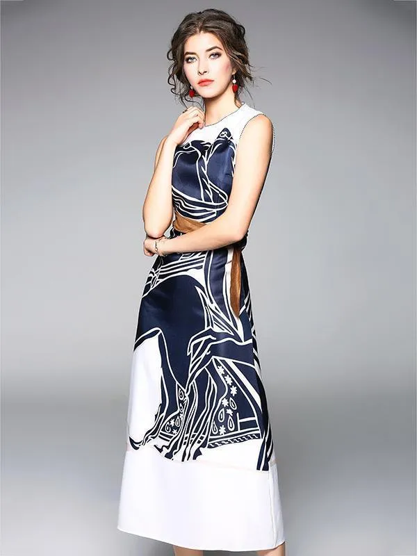 Stylish Selection Printed Sleeveless Maxi Dress