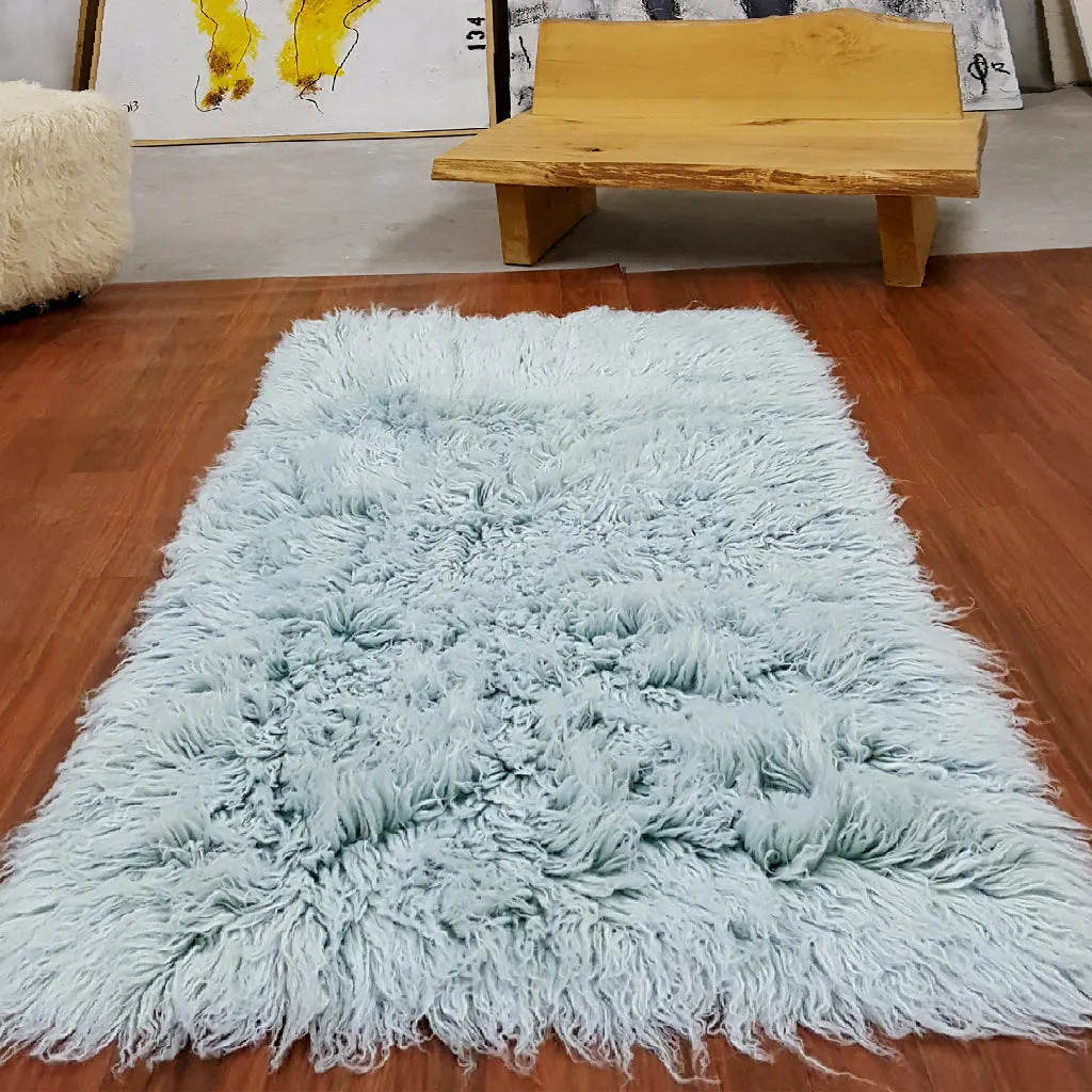 STYLISH SKY BLUE FLOKATI RUG | THICK 3.5" PILE | 3000GSM | ASSORTED SIZES