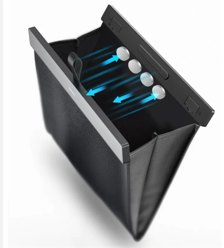 Stylish Sleek Car Backseat Magnetic Organiser Rubbish Bin