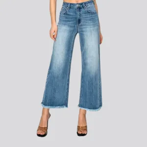 Stylish wide fit medium wash women's jeans