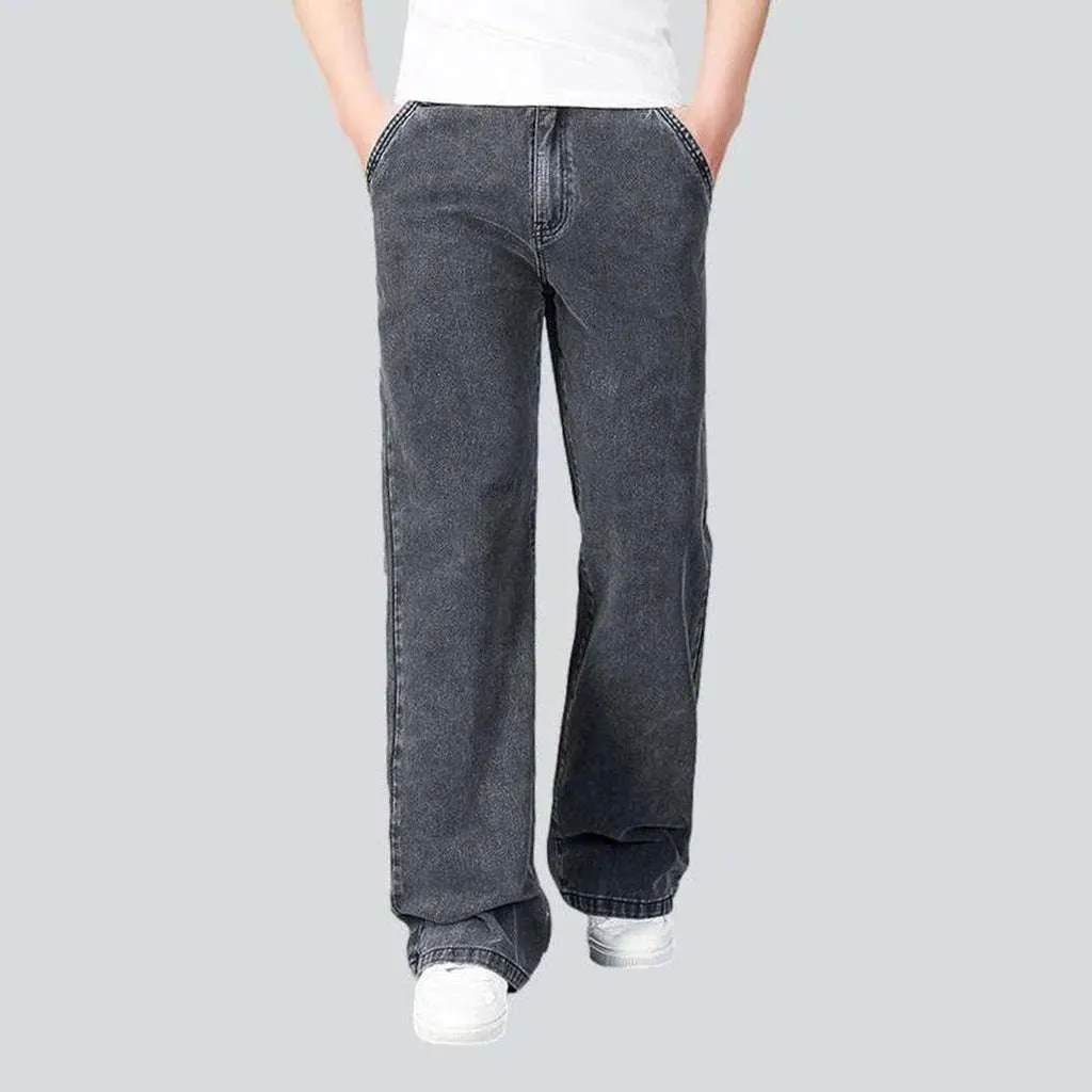 Stylish wide-leg men's jeans