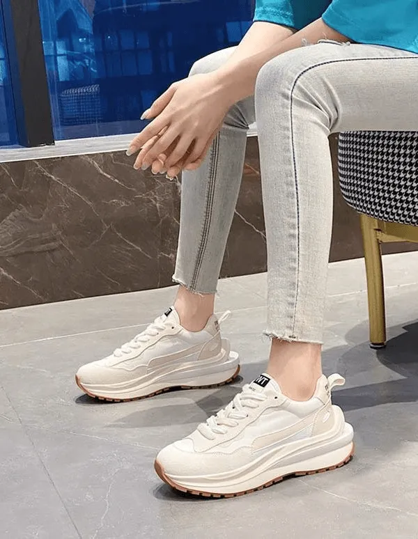 Stylish Women's Everyday Sports Sneakers With Platform - SF0248