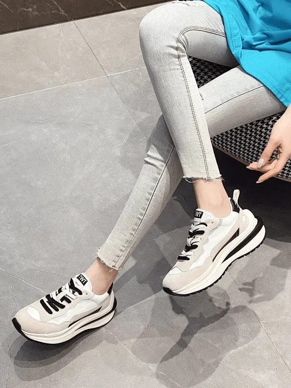 Stylish Women's Everyday Sports Sneakers With Platform - SF0248