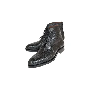 Suave British Alligator Lace-Up Ankle Boots