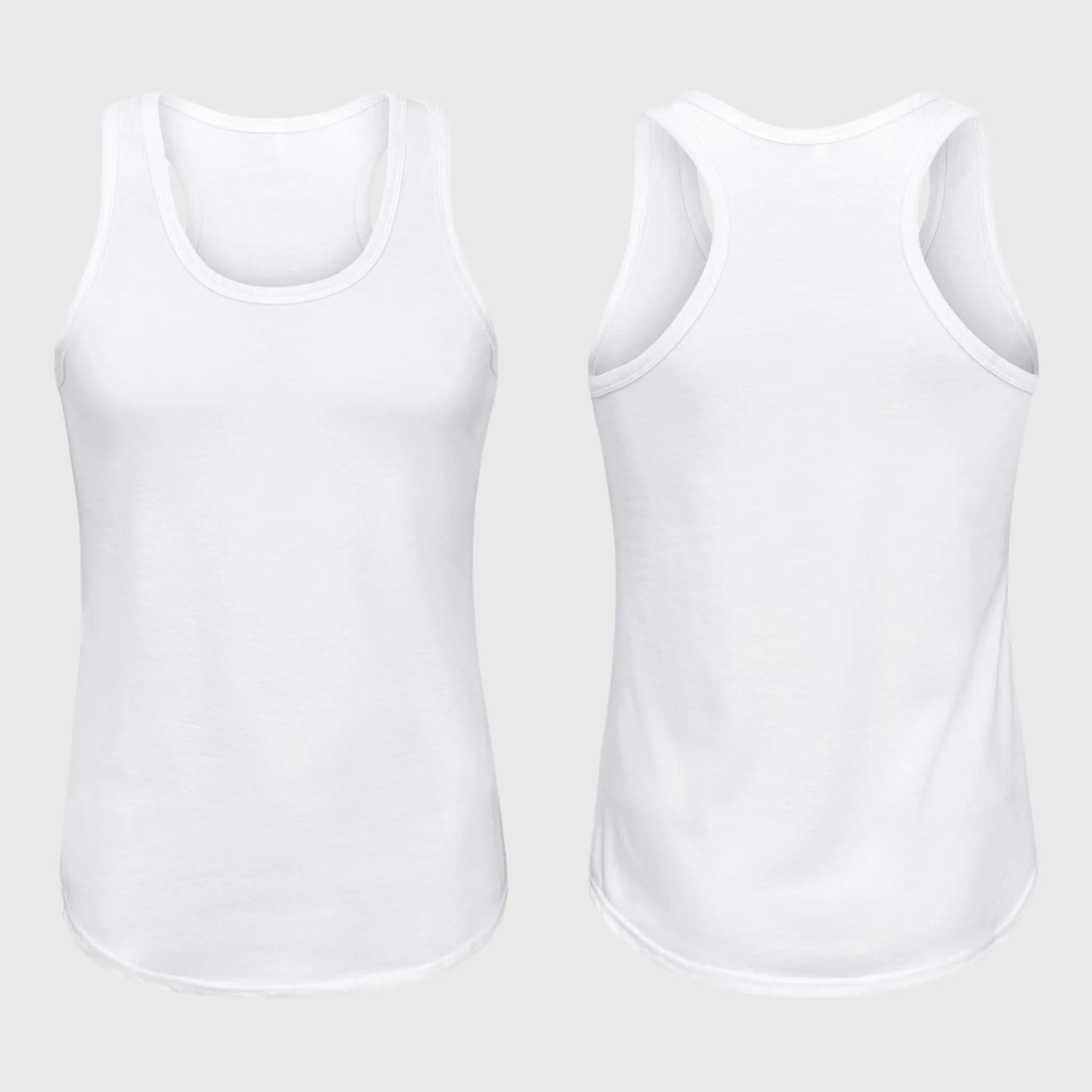 Sublimation Racerback White Polyester Tank Top - Adult & Kids