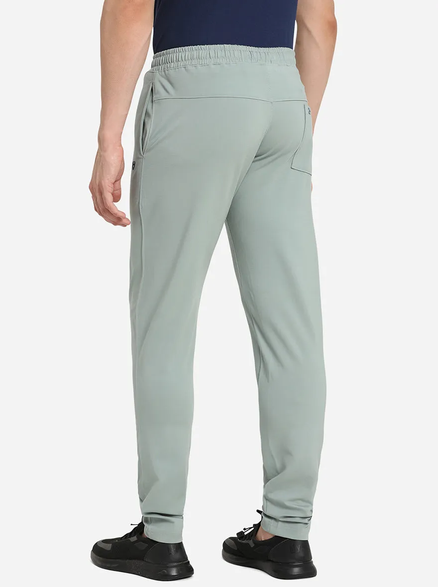 Subtle Green Solid Slim Fit Track Pant | JadeBlue