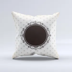 Subtle Tan Elegant Black Design Ink-Fuzed Decorative Throw Pillow