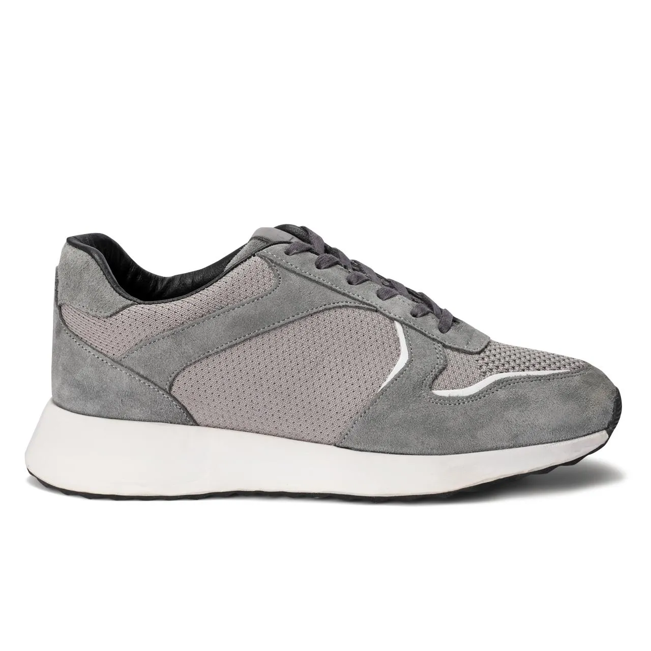 Suede Blended Fabrics Street Style Bi-color Plain | Gray