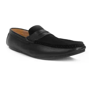 Suede Flip Leather Loafer Pure Black