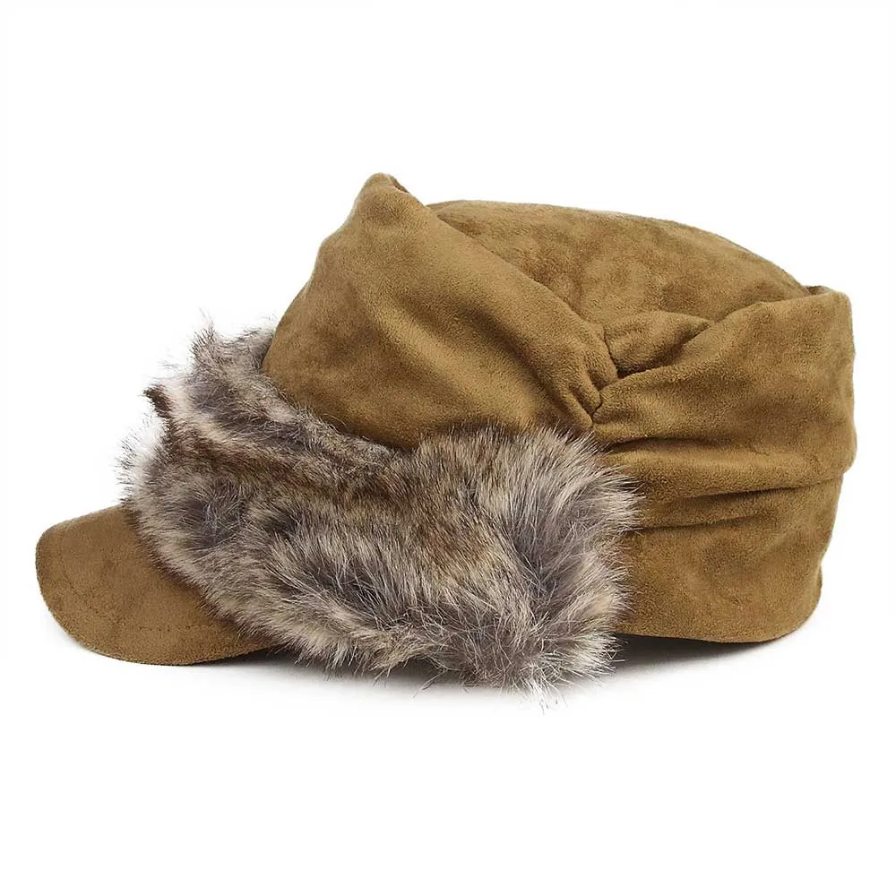 Suede Furry Fashion Newsboy Cap