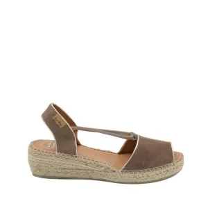 Suede Leather Wedge Espadrille for Women - Bilda