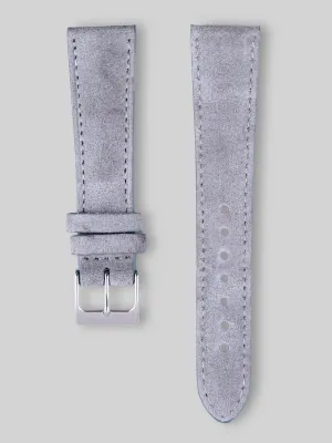 Suede Watch Strap - Platinum