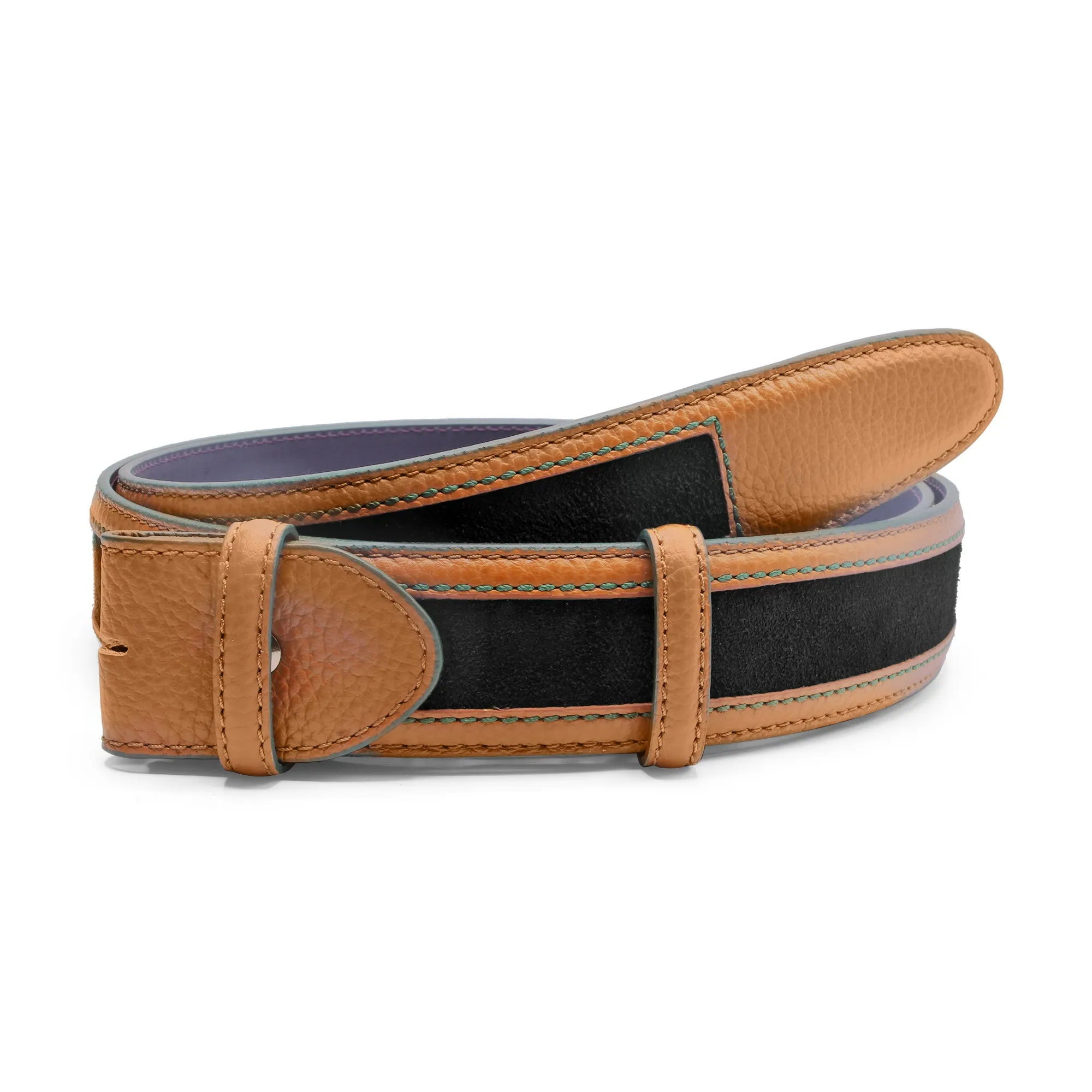 Suede/Leather Mix Coltrane Belt Strap