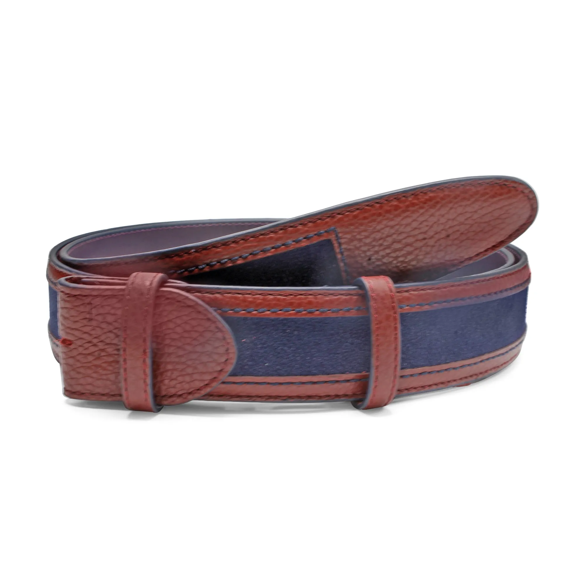 Suede/Leather Mix Coltrane Belt Strap