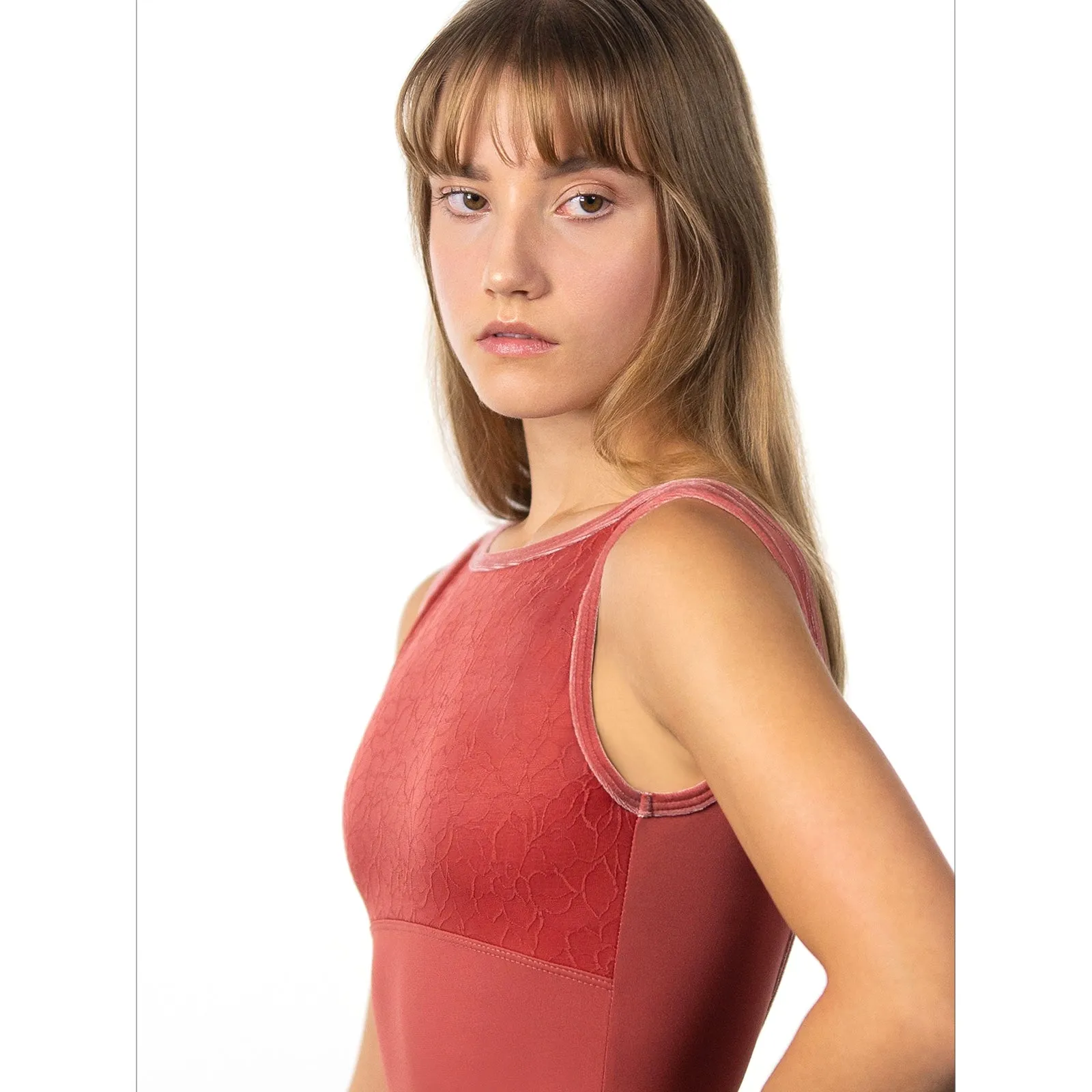 Suffolk Adult Autumn Canopy Empire Bateau Neck Leotard