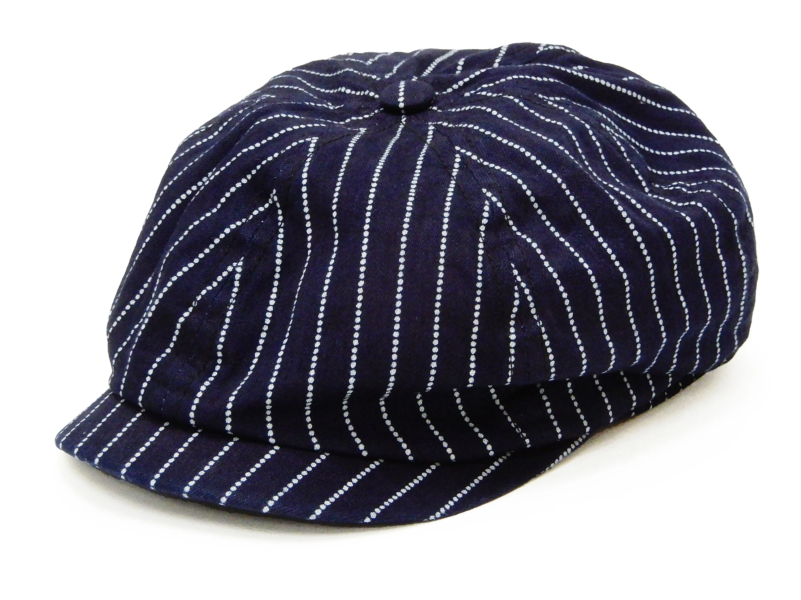 Sugar Cane Applejack Cap Men's Short Brim Wabash Striped Work Hat SC02070