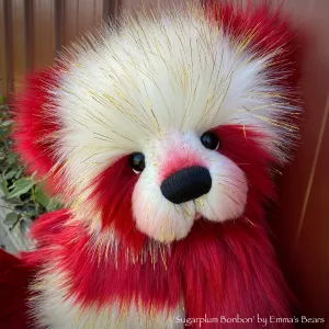 Sugarplum Bonbon - 18" Faux Fur Christmas Panda Bear by Emma's Bears - OOAK