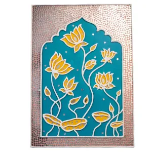 Suhasini Crafts Wood, Mud, Mirror, Paint Mud And Mirror Madala Lippan Art Wall - Center Rectangle Shape | For Home, Livingroom, Bedroom Decor