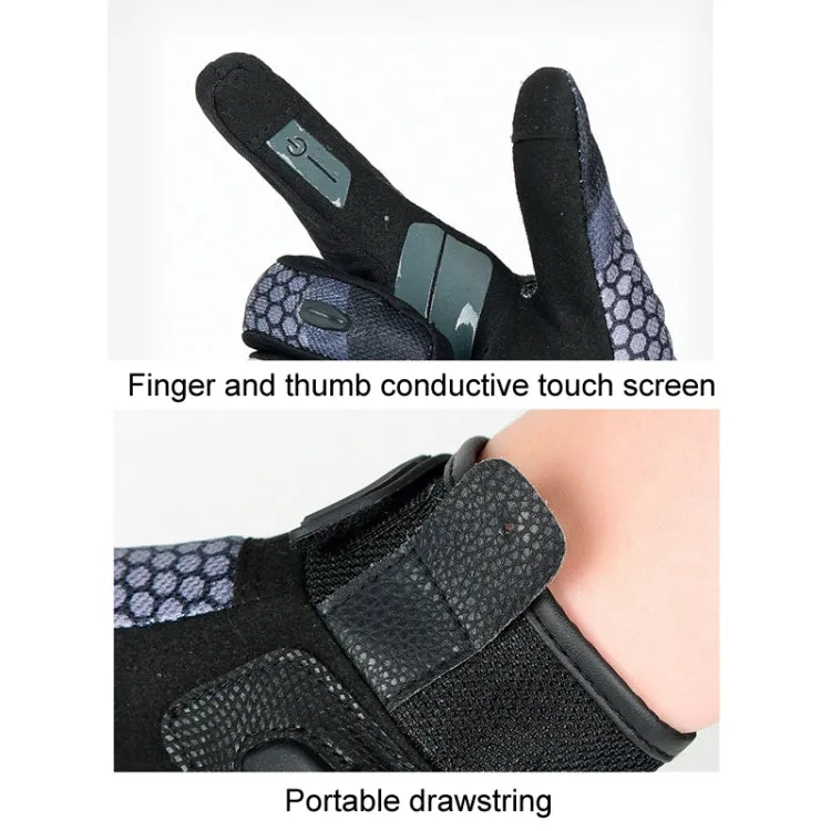 SULAITE Motorcycle Anti-fall Touch Screen Breathable Mesh Cycling Gloves, Size: XXL(Black Blue)