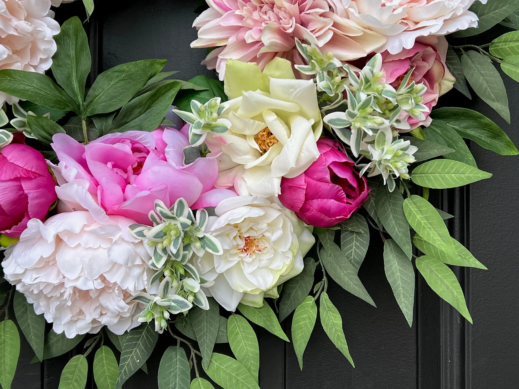 Summer Burst Wreath with Dahlias, Peonies & Magnolia Flowers