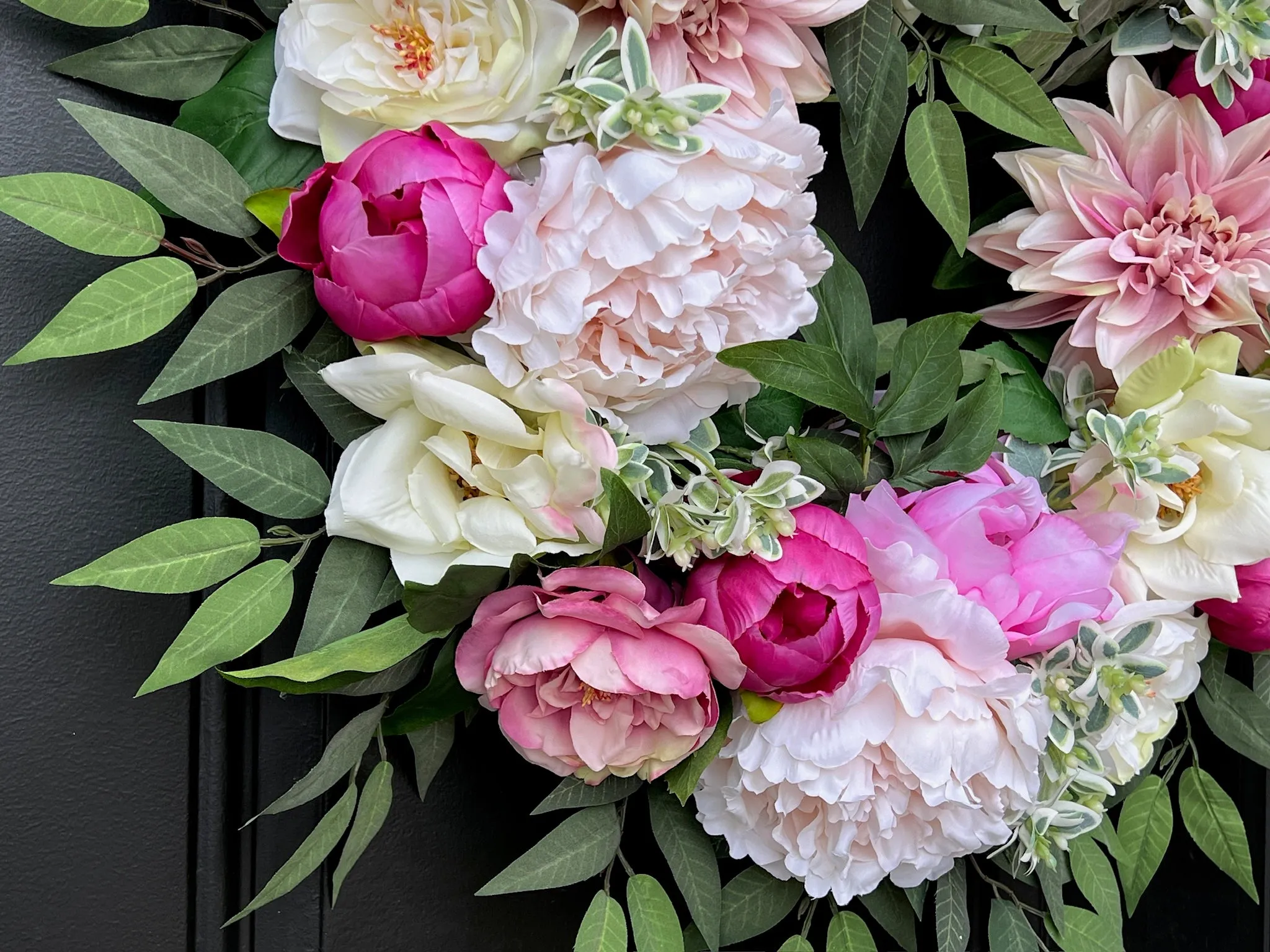 Summer Burst Wreath with Dahlias, Peonies & Magnolia Flowers