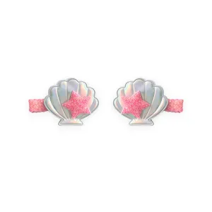 Summer Crystal 1 Pair Sea Shell Pearl Hair Clips For Girls