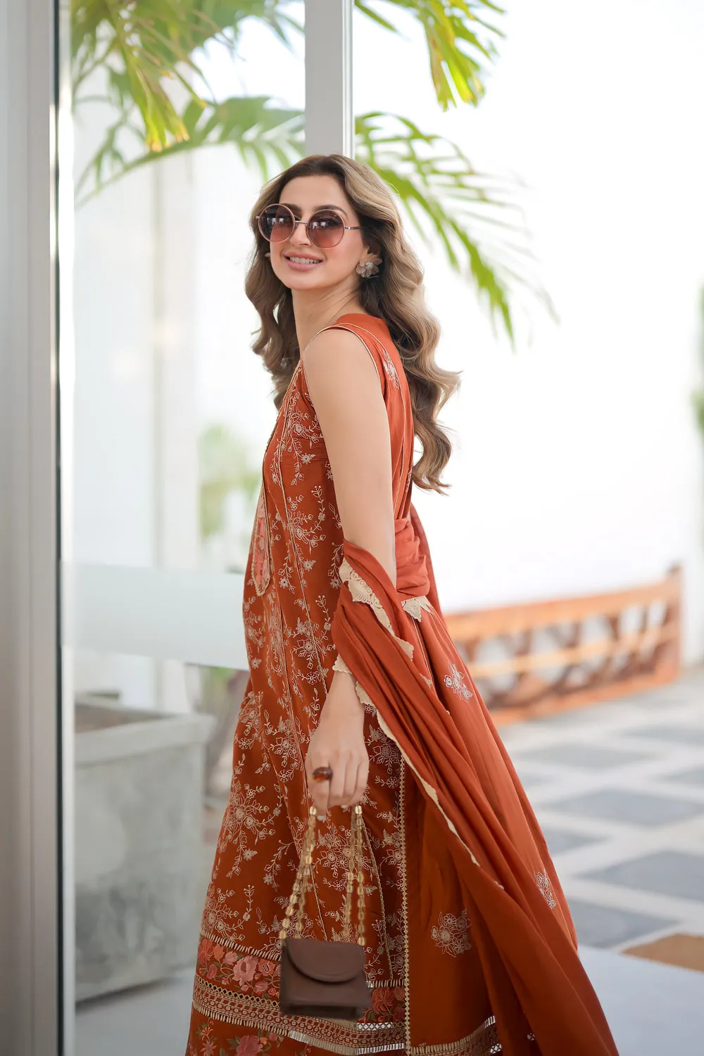 Summer Luxury Lawn '24 - Zahra (Rust)