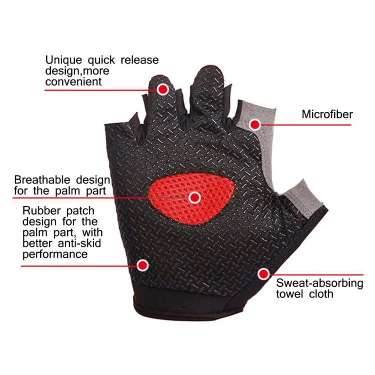 Summer Men Women Fitness Gloves Gym Weight Lifting Cycling Yoga Training Thin Breathable Antiskid Half Finger Gloves, Size:S(Black)