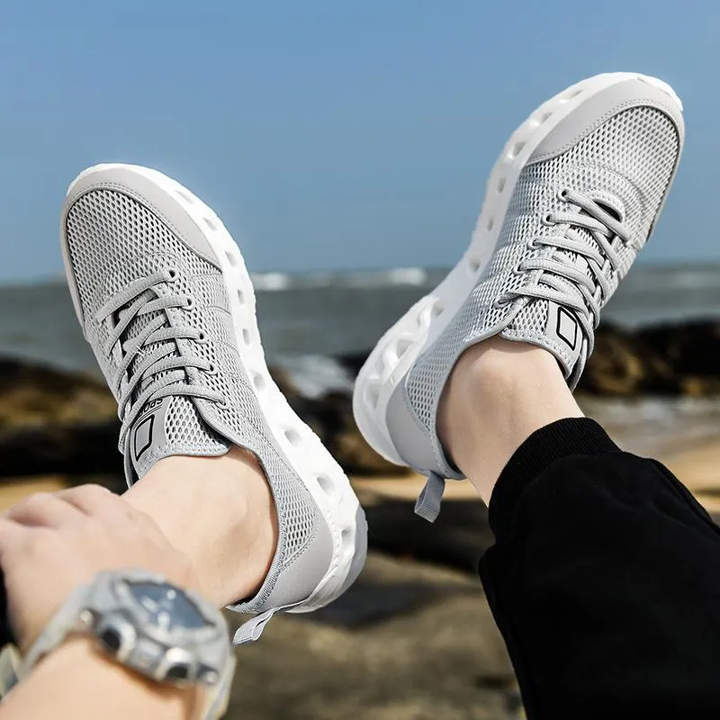 Summer mesh breathable lightweight openwork athleisure shoes