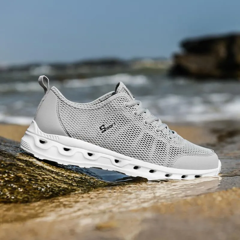 Summer mesh breathable lightweight openwork athleisure shoes