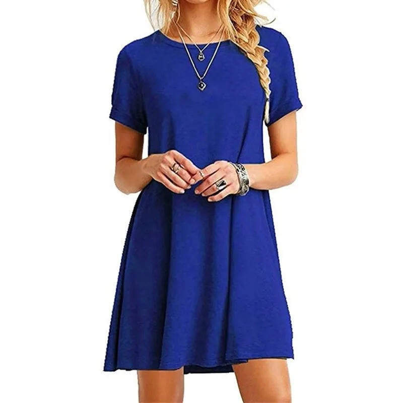 Summer Mini Short Sleeve Beach Loose Dress