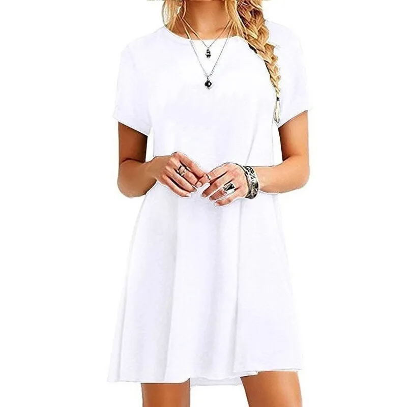 Summer Mini Short Sleeve Beach Loose Dress