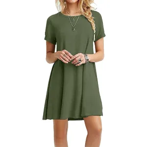 Summer Mini Short Sleeve Beach Loose Dress