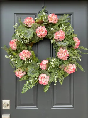 Summer Pink Geranium Wreath