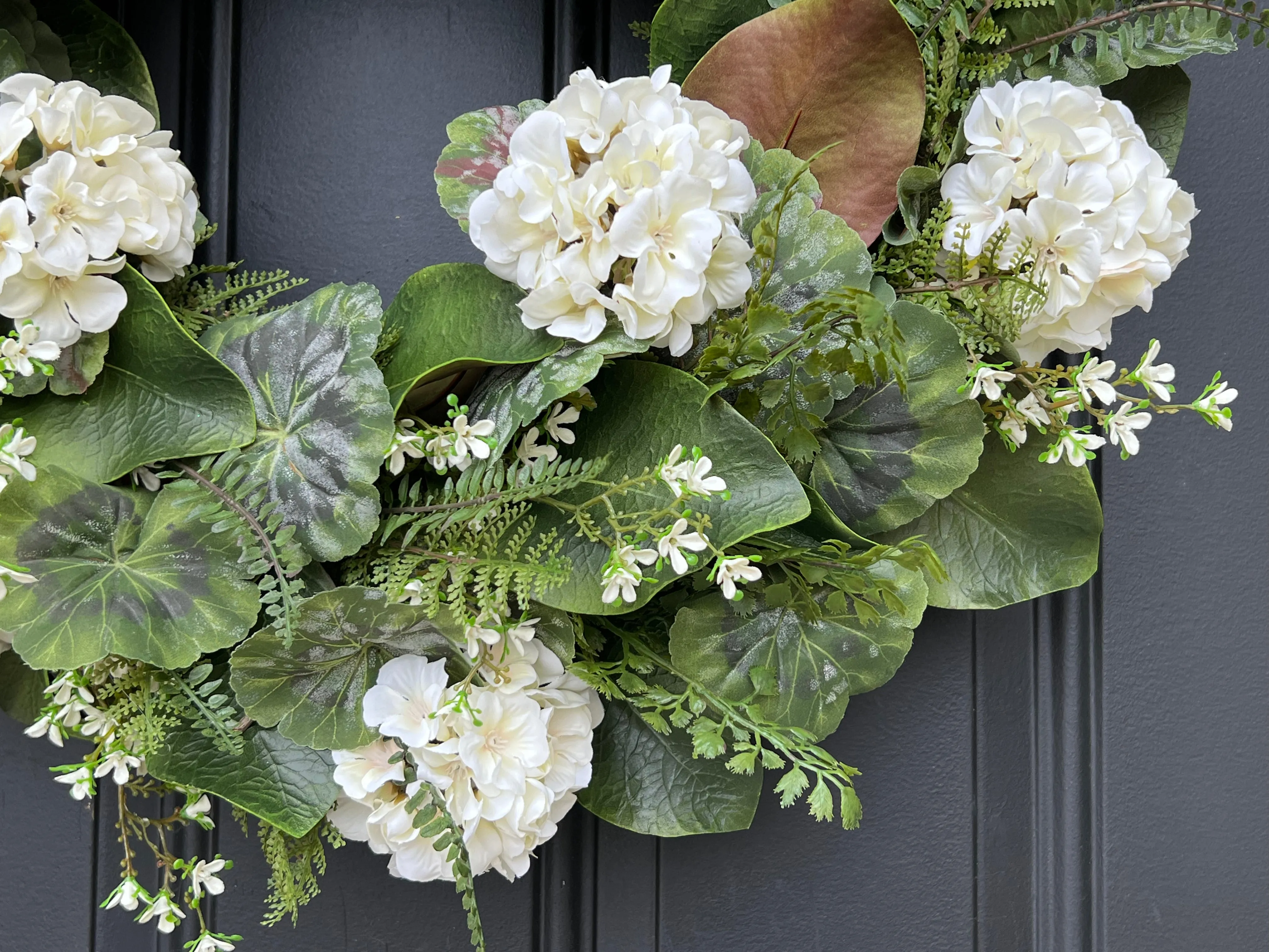 Summer White Geranium Wreath