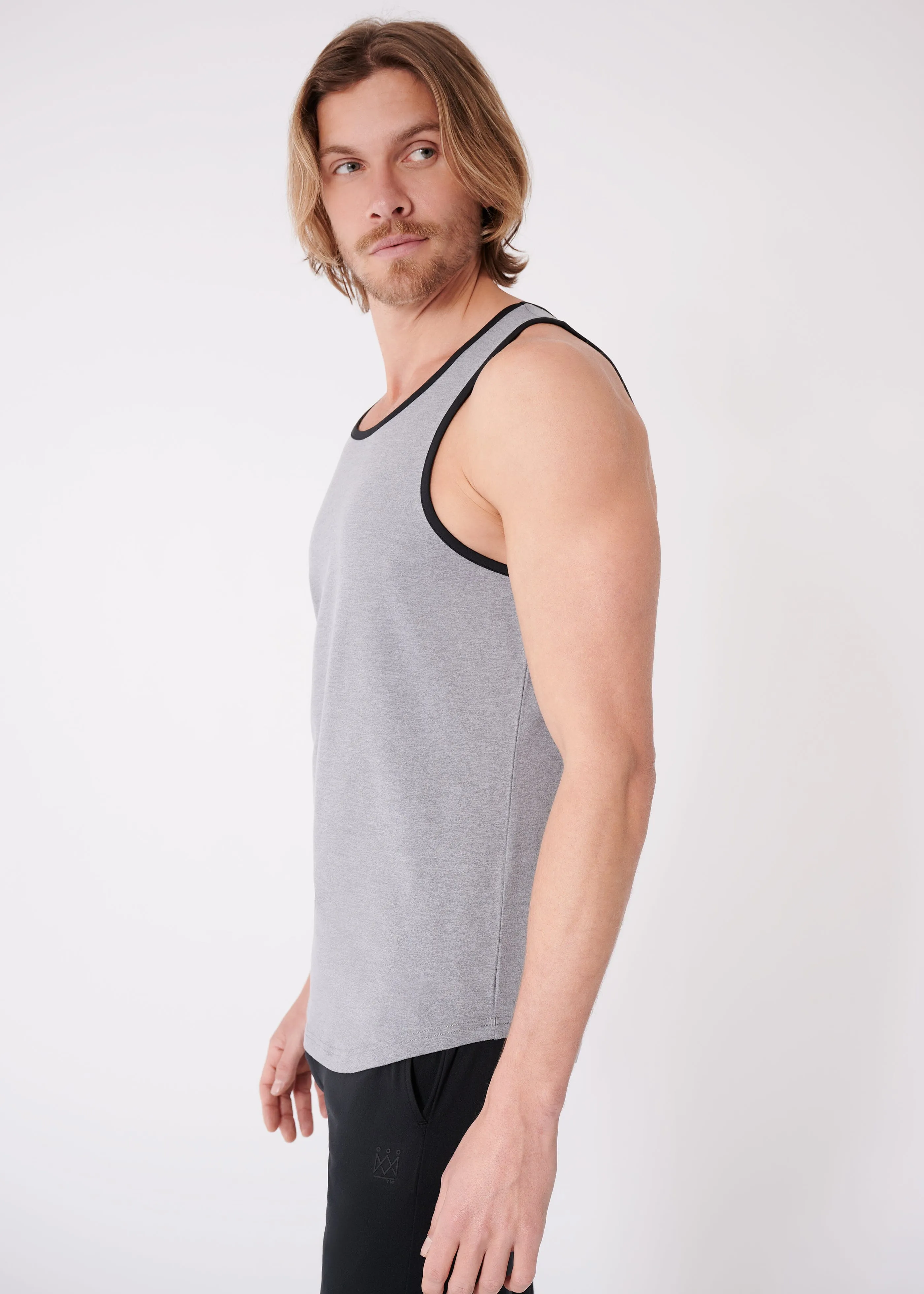 Summit Ringer Tank | Medium Heather Grey